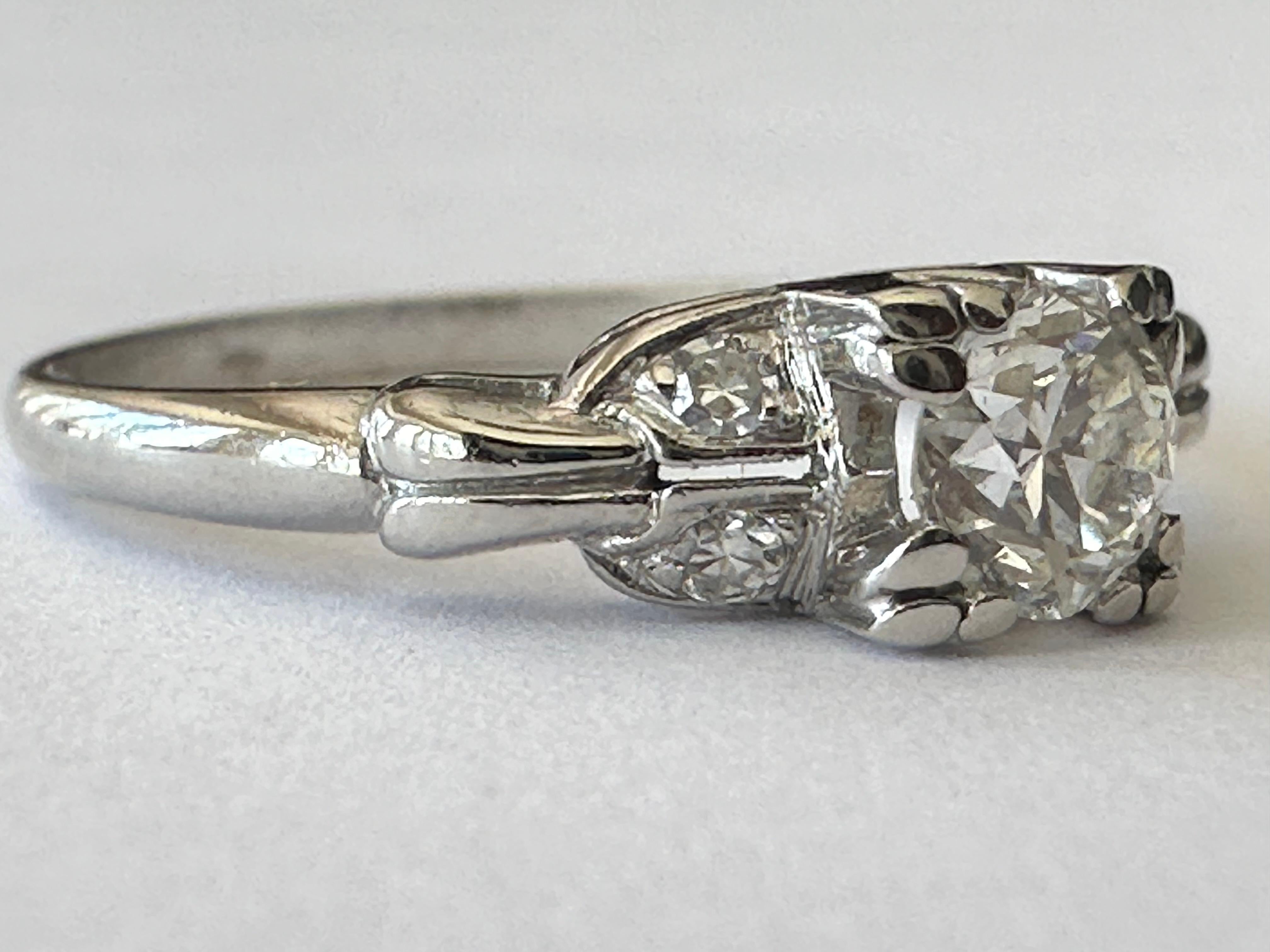 Art Deco 0.35-Carat Diamond Engagement Ring  For Sale 2