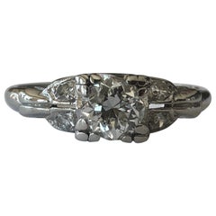 Art Deco 0.35-Carat Diamond Engagement Ring