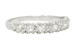 Art Deco 0.35 Carat Diamond Platinum Foliate Band Ring