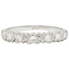 Art Deco 0.35 Carat Diamond Platinum Foliate Band Ring