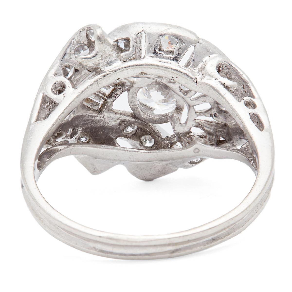 Art Deco 0.35 Karat Diamant-Platin-Ring für Damen oder Herren