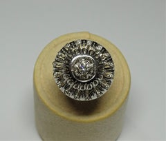 Art Deco Style 0.36 White Diamond 18 Karat White Gold Ring