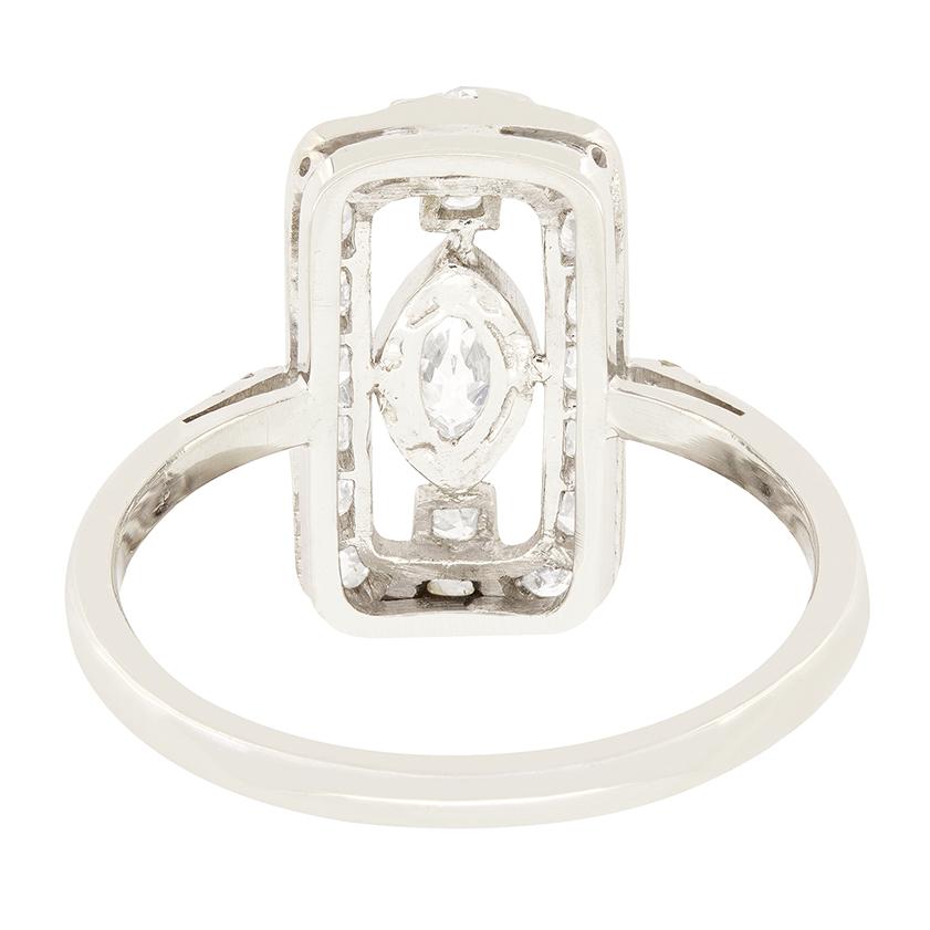 Taglio marquise Cluster di diamanti Art Deco da 0,40 carati, 1920 ca. in vendita