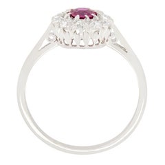 Art Deco 0.40ct Pink Sapphire and Diamond Cluster Ring, c.1920s