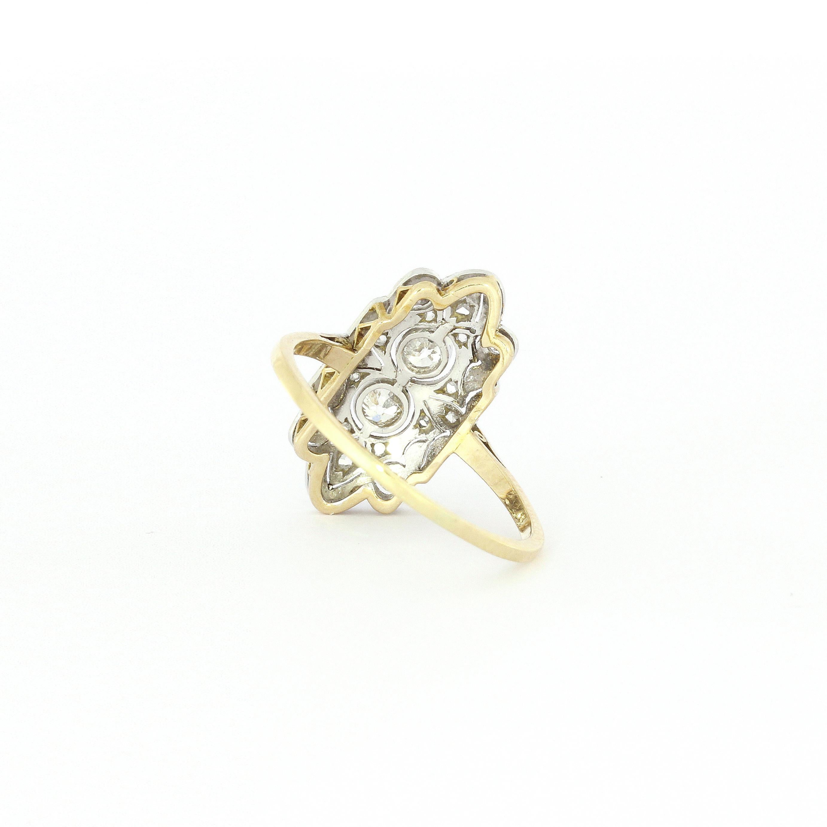 Women's Art Deco 0, 42 Carat Old European Cut Diamond Ring For Sale