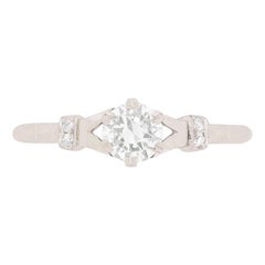 Art Deco 0.45 Carat Diamond Solitaire Engagement Ring, circa 1920s