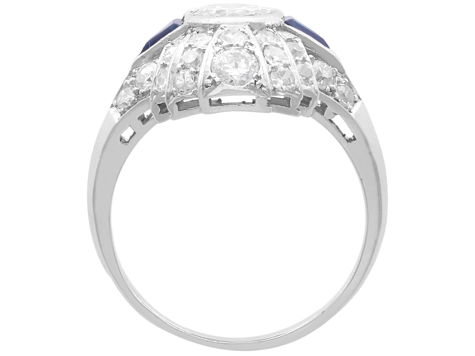 Art Deco 0,45 Karat Saphir 1,75 Karat Diamant Platin Kleid Ring CIRCA 1920 im Angebot 1