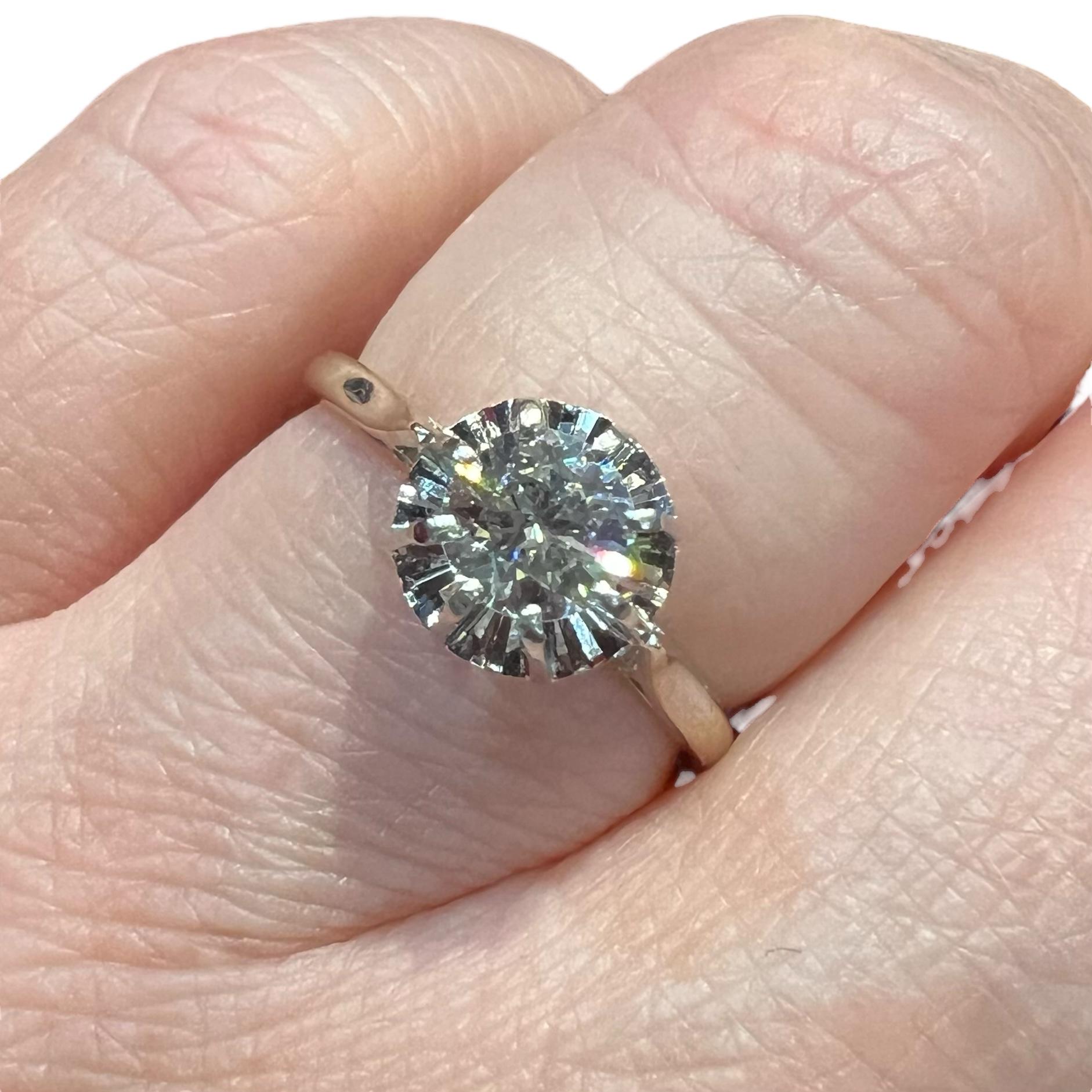 Bague solitaire Art déco en or 18 carats avec diamant taille ancienne de 0,45 carat, c. 1930 en vente 1