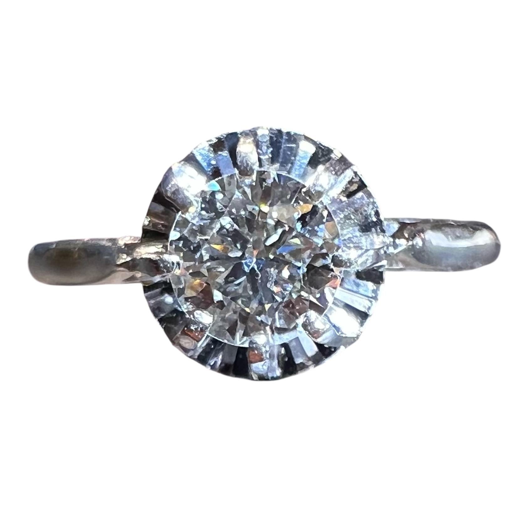 Bague solitaire Art déco en or 18 carats avec diamant taille ancienne de 0,45 carat, c. 1930 en vente 3