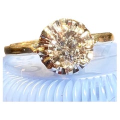 Art Deco 0.45ct Old Cut Diamond Solitaire Ring in 18K Gold, Circa 1930