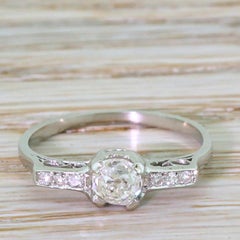 Art Deco 0.48 Carat Old Mine Cut Diamond Engagement Ring