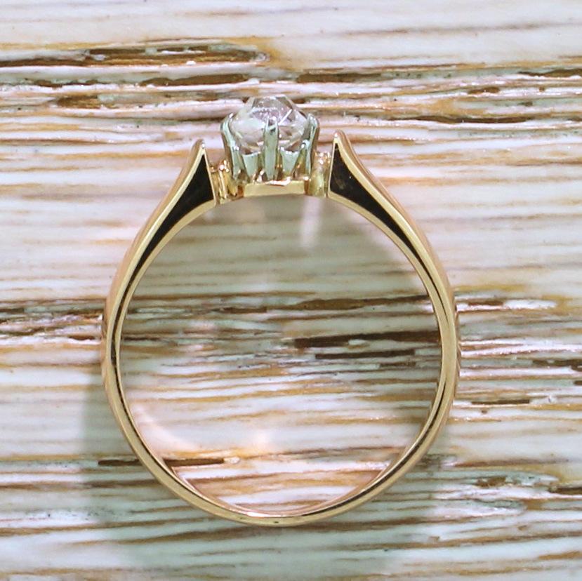 Art Deco 0.49 Carat Old Cut Diamond Rose Gold Engagement Ring im Zustand „Gut“ in Essex, GB