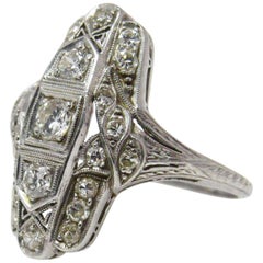 Art Deco 0.50 Carat Diamond Platinum Dinner Ring