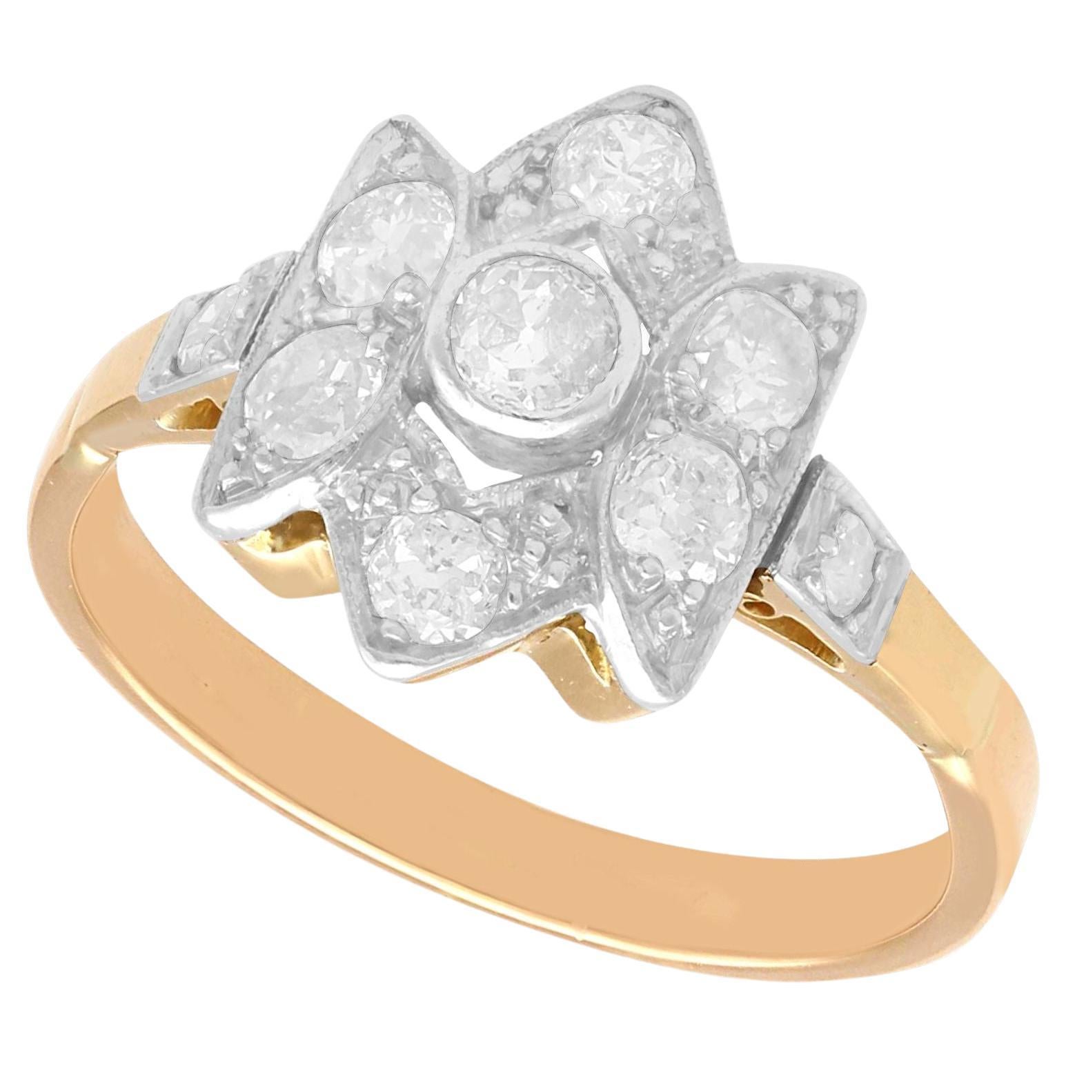 Art Deco 0.50 Carat Diamond and Yellow 