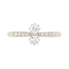 Art Deco 0.50 Carat Diamond Two-Stone Ring, circa 1920s
