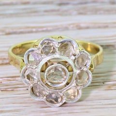 Art Deco 0.50 Carat Rose Cut Diamond Target Cluster Ring