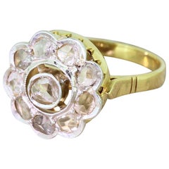 Antique Art Deco 0.50 Carat Rose Cut Diamond Target Cluster Ring
