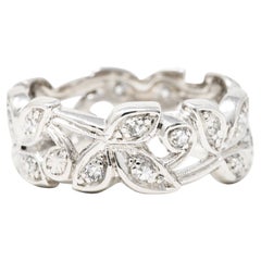Art Deco 0.50 Carat Diamond Platinum Stacking Vintage Ivy Band Ring