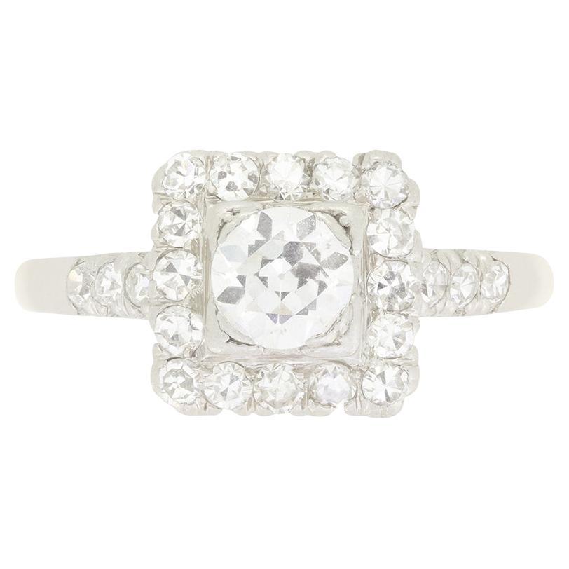 Art Deco 0.50ct Diamond Cluster Ring, c.1920s en vente