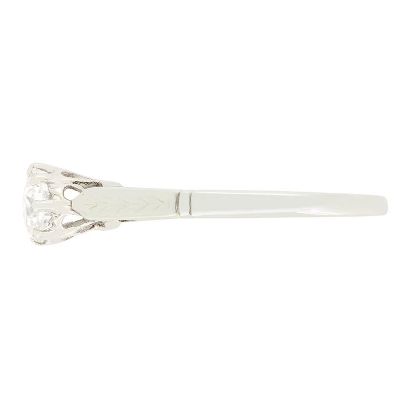 Bague solitaire Art déco en diamant 0,50 carat, c. 1920 Bon état - En vente à London, GB