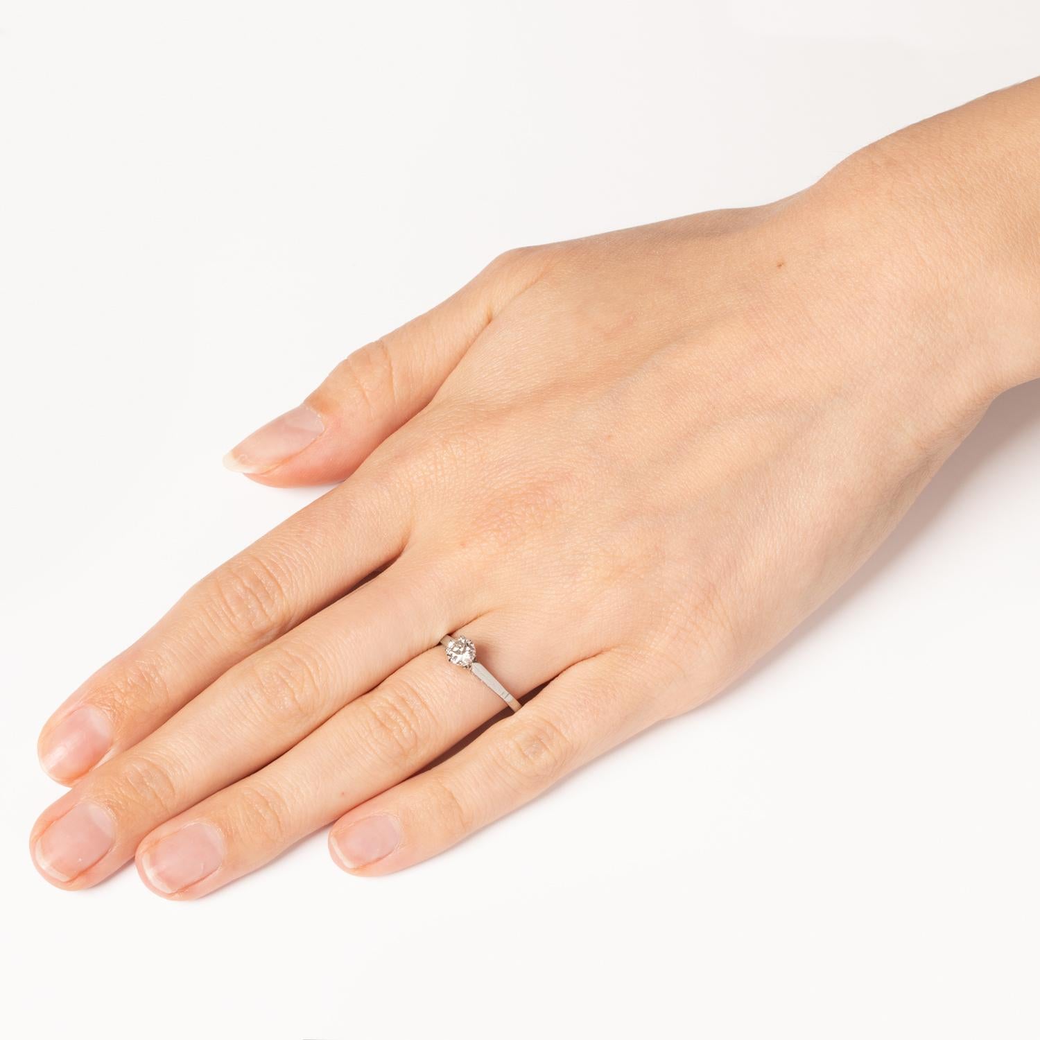 Bague solitaire Art déco en diamant 0,50 carat, c. 1920 Pour femmes en vente