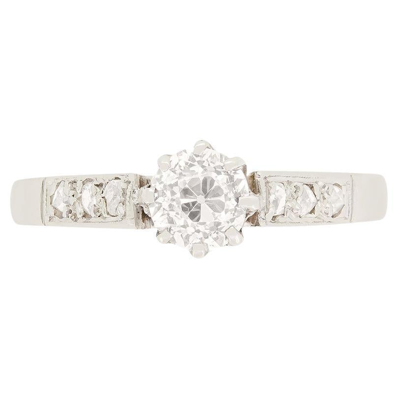 Art Deco 0.50ct Diamond Solitaire Ring, c.1920s