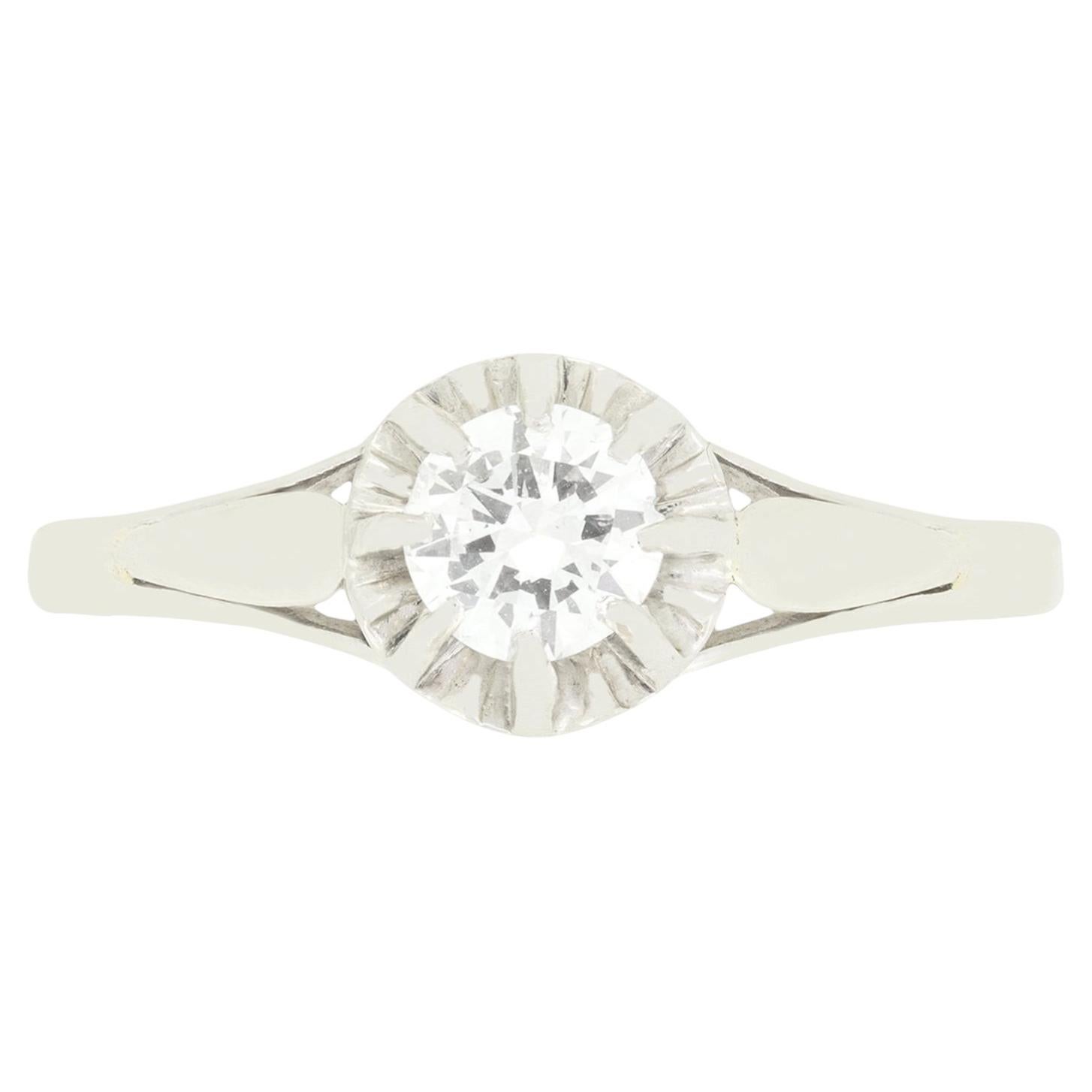 Art Deco 0.50ct Diamond Solitaire Ring, c.1920s