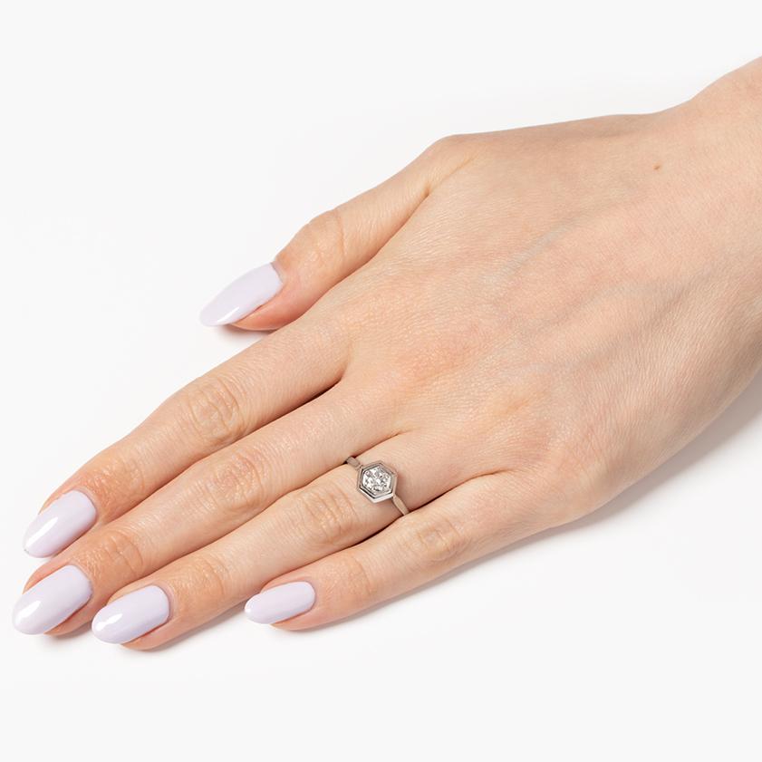 Anillo solitario de diamantes Art Déco de 0,50 ct, c.1930 en Bueno Estado en London, GB