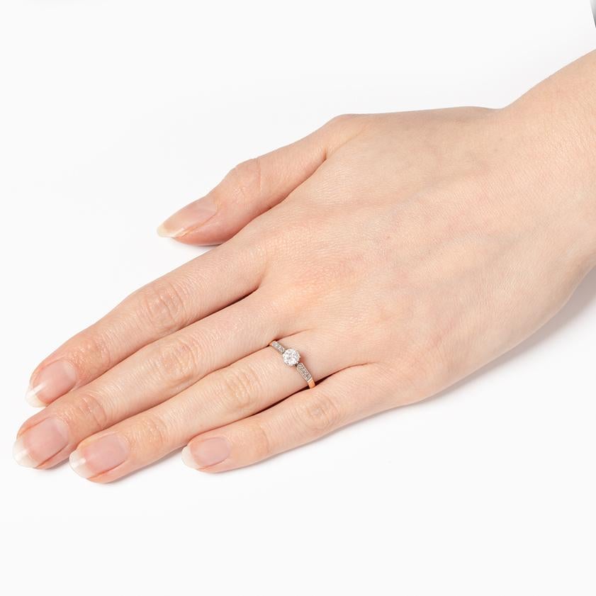 Bague solitaire Art déco en diamant 0,50 carat, c.1930 Pour femmes en vente
