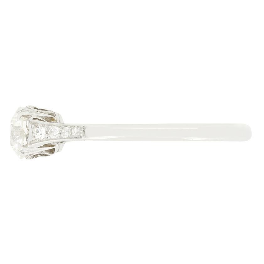 Art Deco 0,50ct Diamant Solitär Ring, um 1934 (Art déco) im Angebot