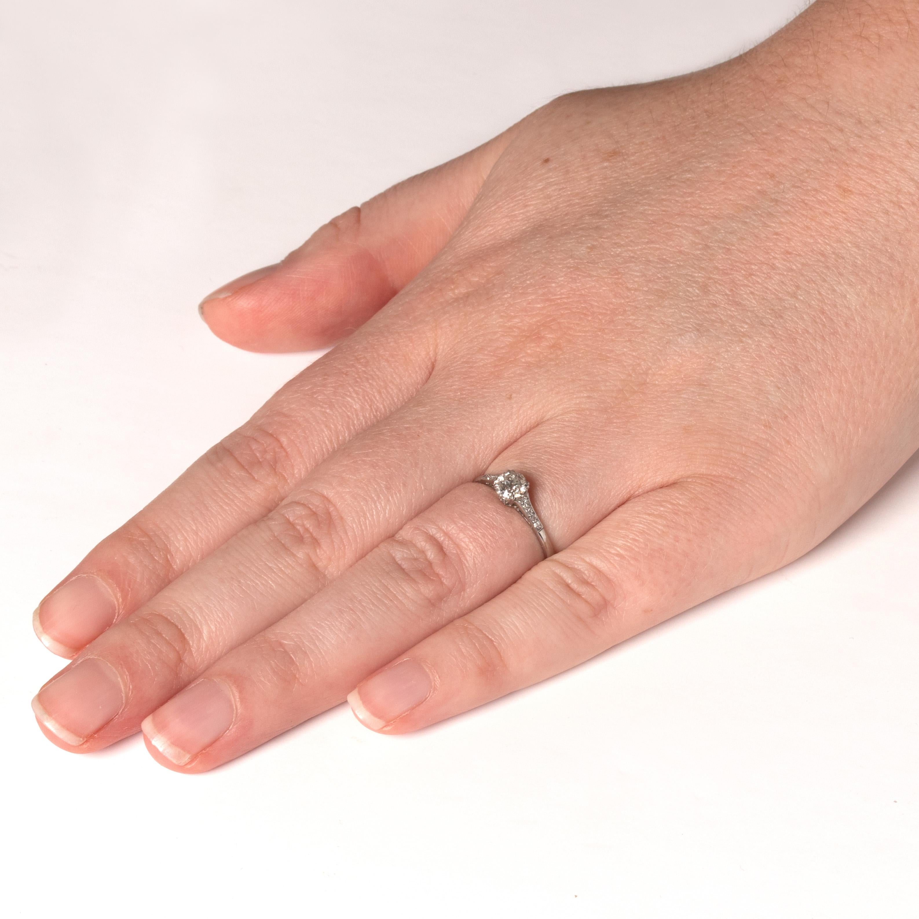 Art Deco 0,50ct Diamant Solitär Ring, um 1934 im Zustand „Gut“ im Angebot in London, GB
