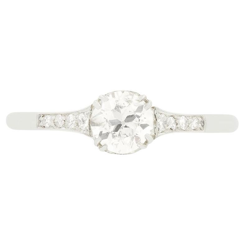 Art Deco 0,50ct Diamant Solitär Ring, um 1934 im Angebot