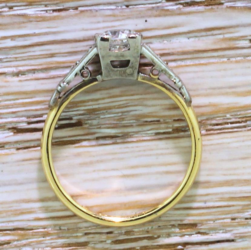 Art Deco 0.51 Carat Old Cut Diamond Engagement Ring, circa 1920 In Good Condition In Essex, GB