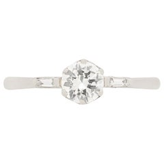 Art Deco 0.52 Carat Diamond Solitaire Engagement Ring, circa 1930s