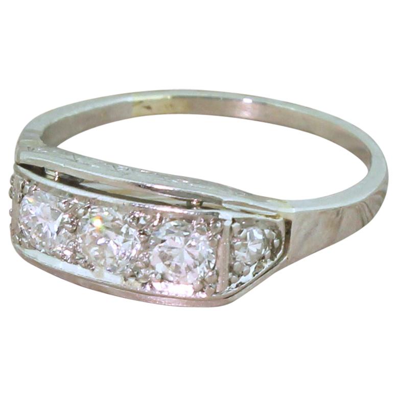 Art Deco 0.54 Carat Old Cut Diamond Trilogy Ring