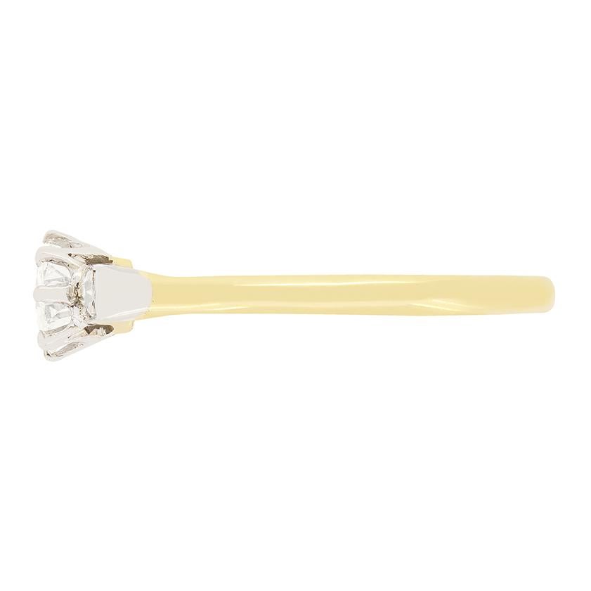 Old European Cut Art Deco 0.54ct Diamond Solitaire Ring, c.1920s For Sale