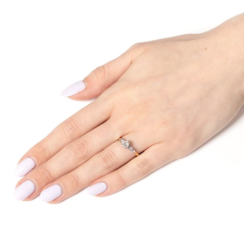 Women's Art Deco 0.54ct Diamond Solitaire Ring, c.1920s For Sale