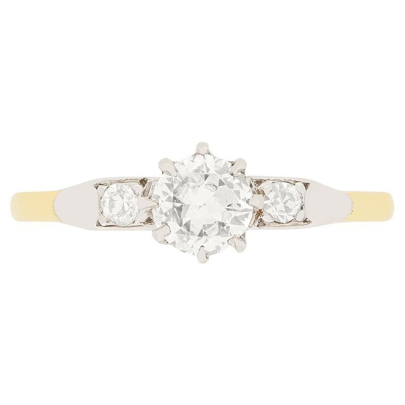 Art Deco 0.54ct Diamond Solitaire Ring, c.1920s For Sale