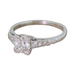 Art Deco 0.55 Carat Old Cut Diamond Engagement Ring