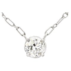 Art Déco 0,55 carat Pendentif en platine avec diamant GIA I I1