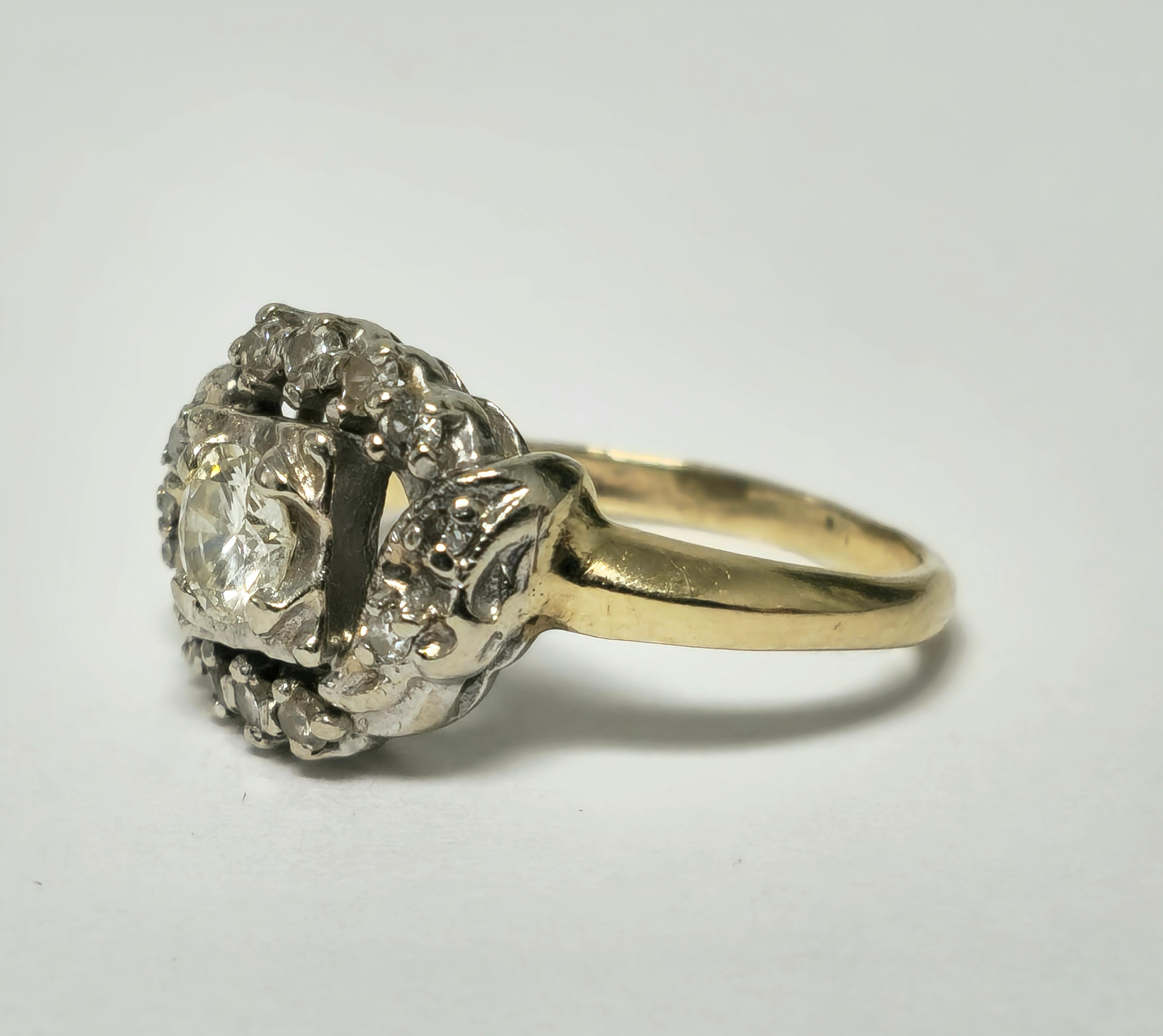 Brilliant Cut Art Deco 0.56 Carat Diamond Ring For Womens in 14k Gold  For Sale