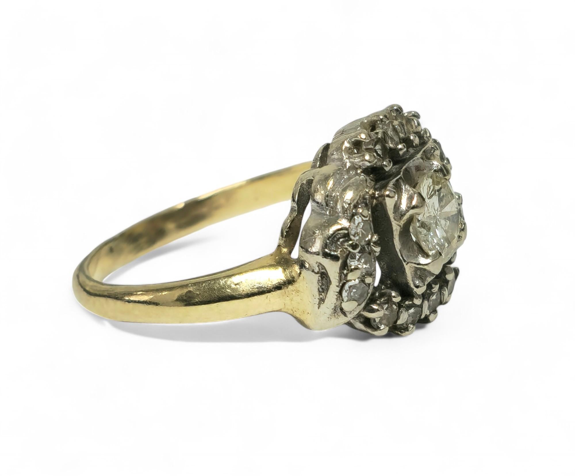 Brilliant Cut Art Deco 0.56 Carat Diamond Ring For Womens in 14k Gold For Sale