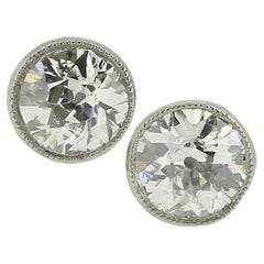 Art Deco 0.56 Carat Diamond Stud Earrings
