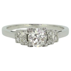 Art Deco 0.58 Carat Diamond Engagement Ring