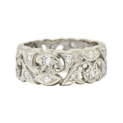 Art Deco 0.60 Carat Diamond 14 Karat White Gold Eternity Band Ring