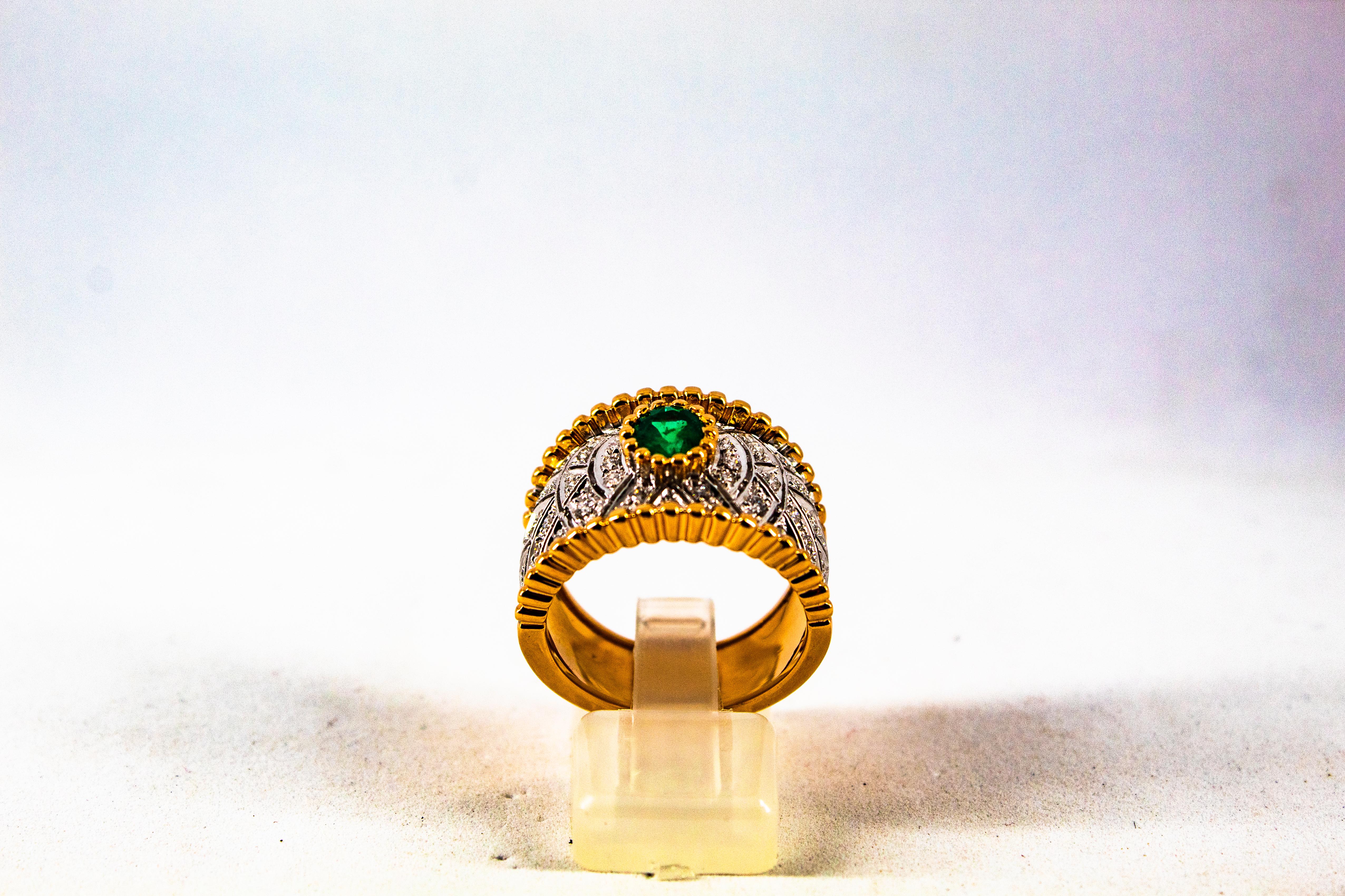 This Ring is made of 14K Yellow Gold.
This Ring has 0.50 Carats of White Modern Round Cut Diamonds.
This Ring has a 0.60 Carats Natural Oval Cut Emerald.
This Ring is available also with a central Ruby or Blue Sapphire.
Size ITA: 18 USA: 8 1/4
We're