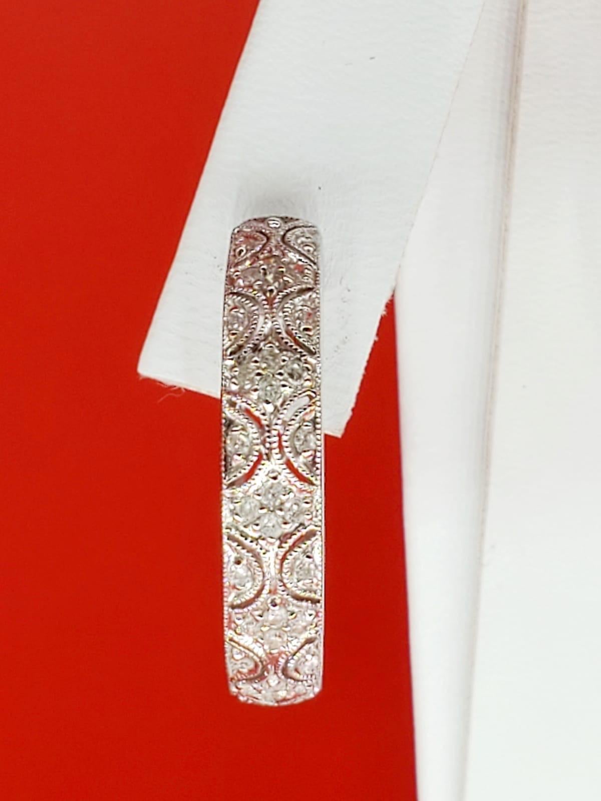 Art Deco 0,60 Karat Diamant-Creolen-Ohrringe 14 Karat Weißgold Damen im Angebot