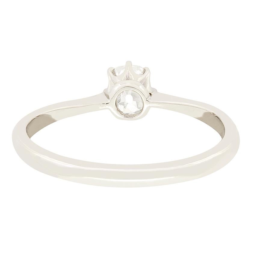 Old European Cut Art Deco 0.60ct Diamond Solitaire Ring, c.1920s For Sale