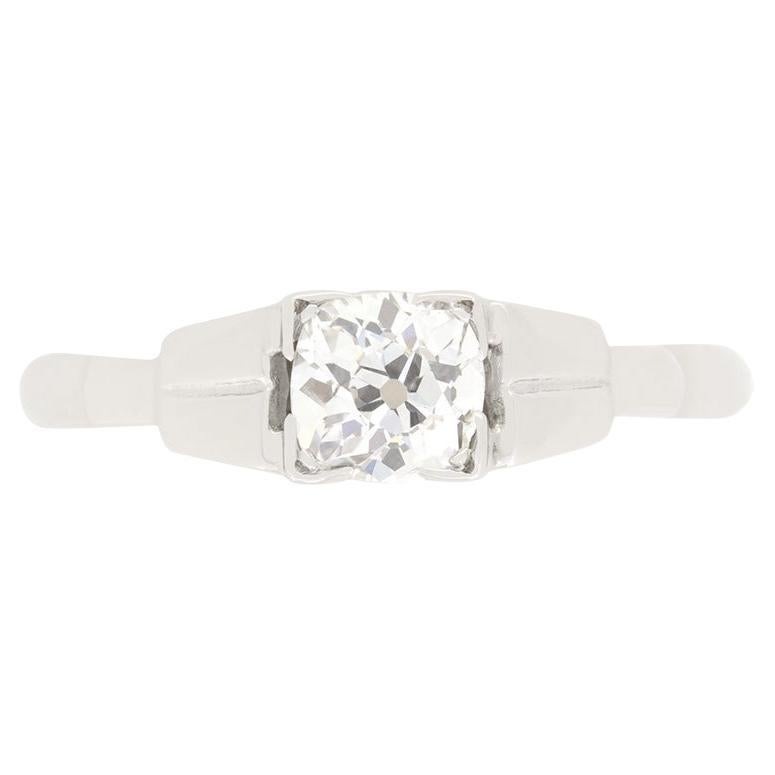 Anillo solitario de diamantes Art Déco de 0,60 ct, c.1920