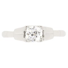 Anillo solitario de diamantes Art Déco de 0,60 ct, c.1920